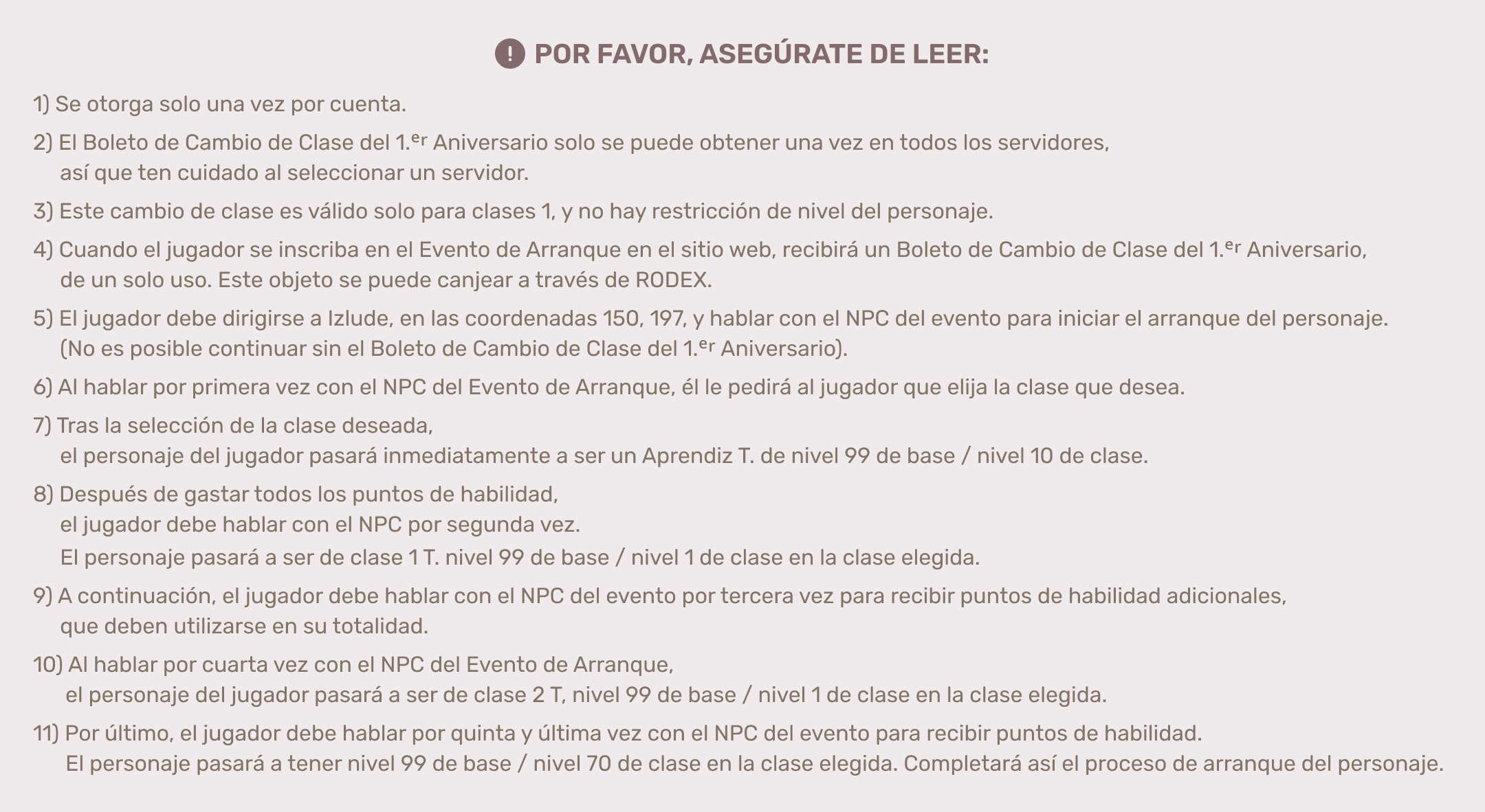Por favor, asegúrate de leer.