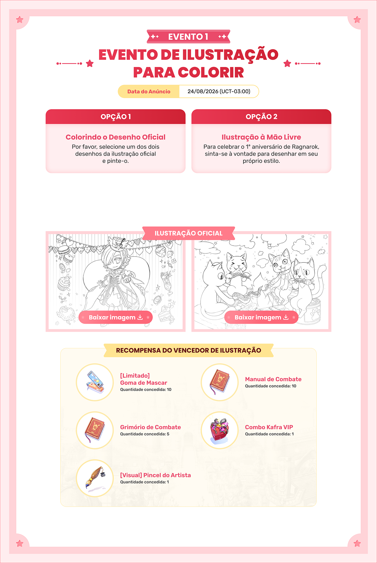 EVENTO 1 - Evento de ilustração para colorir