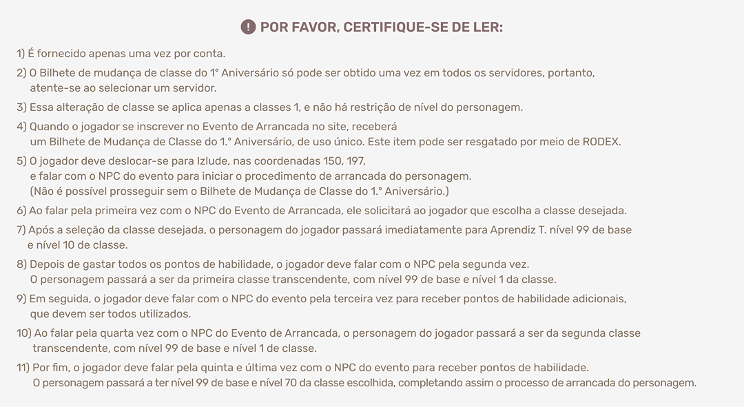 POR FAVOR, CERTIFIQUE-SE DE LER